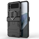 For Samsung Galaxy Z Flip4 PC + TPU Shockproof Protective Phone Case with Magnetic Ring Holder(Black)