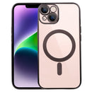 For iPhone 14 MagSafe Electroplating Straight TPU Phone Case (Black)