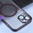 For iPhone 14 MagSafe Electroplating Straight TPU Phone Case (Black)