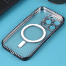 MagSafe Electroplating Straight TPU Phone Case For iPhone 14 Pro(Black)