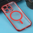 MagSafe Electroplating Straight TPU Phone Case For iPhone 14 Pro(Red)