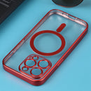 MagSafe Electroplating Straight TPU Phone Case For iPhone 14 Pro(Red)