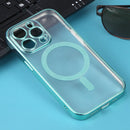 MagSafe Electroplating Straight TPU Phone Case For iPhone 14 Pro(Green)