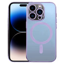 MagSafe Electroplating Straight TPU Phone Case For iPhone 14 Pro(Purple)