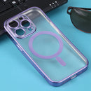 MagSafe Electroplating Straight TPU Phone Case For iPhone 14 Pro(Purple)