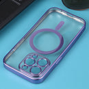 MagSafe Electroplating Straight TPU Phone Case For iPhone 14 Pro(Purple)