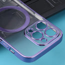 MagSafe Electroplating Straight TPU Phone Case For iPhone 14 Pro(Purple)
