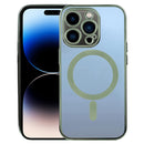 MagSafe Electroplating Straight TPU Phone Case For iPhone 14 Pro(Dark Green)