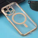 MagSafe Electroplating Straight TPU Phone Case For iPhone 14 Pro(Gold)