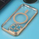MagSafe Electroplating Straight TPU Phone Case For iPhone 14 Pro(Gold)