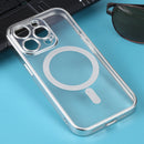 MagSafe Electroplating Straight TPU Phone Case For iPhone 14 Pro Max(Silver)