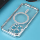 MagSafe Electroplating Straight TPU Phone Case For iPhone 14 Pro Max(Silver)
