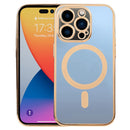 MagSafe Electroplating Straight TPU Phone Case For iPhone 14 Pro Max(Gold)
