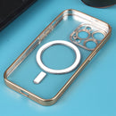 MagSafe Electroplating Straight TPU Phone Case For iPhone 14 Pro Max(Gold)