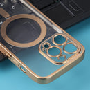MagSafe Electroplating Straight TPU Phone Case For iPhone 14 Pro Max(Gold)