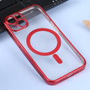 MagSafe Electroplating Straight TPU Phone Case For iPhone 13(Red)