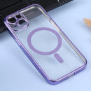 MagSafe Electroplating Straight TPU Phone Case For iPhone 13(Purple)