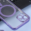 MagSafe Electroplating Straight TPU Phone Case For iPhone 13(Purple)