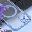 MagSafe Electroplating Straight TPU Phone Case For iPhone 13(Blue)