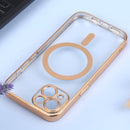 MagSafe Electroplating Straight TPU Phone Case For iPhone 13(Gold)