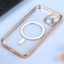 MagSafe Electroplating Straight TPU Phone Case For iPhone 13(Gold)