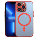 MagSafe Electroplating Straight TPU Phone Case For iPhone 13 Pro(Red)