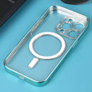 MagSafe Electroplating Straight TPU Phone Case For iPhone 13 Pro(Green)