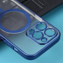 MagSafe Electroplating Straight TPU Phone Case For iPhone 13 Pro(Dark Blue)