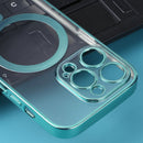 MagSafe Electroplating Straight TPU Phone Case For iPhone 13 Pro Max(Green)