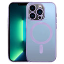MagSafe Electroplating Straight TPU Phone Case For iPhone 13 Pro Max(Purple)