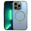MagSafe Electroplating Straight TPU Phone Case For iPhone 13 Pro Max(Dark Green)