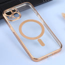 MagSafe Electroplating Straight TPU Phone Case For iPhone 12(Gold)