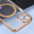 MagSafe Electroplating Straight TPU Phone Case For iPhone 12(Gold)