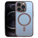 MagSafe Electroplating Straight TPU Phone Case For iPhone 12 Pro(Black)