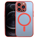 MagSafe Electroplating Straight TPU Phone Case For iPhone 12 Pro(Red)