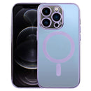 MagSafe Electroplating Straight TPU Phone Case For iPhone 12 Pro(Purple)