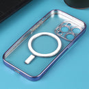 MagSafe Electroplating Straight TPU Phone Case For iPhone 12 Pro(Purple)
