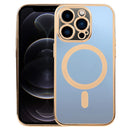 MagSafe Electroplating Straight TPU Phone Case For iPhone 12 Pro(Gold)