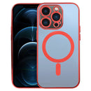 MagSafe Electroplating Straight TPU Phone Case For iPhone 12 Pro Max(Red)