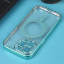 MagSafe Electroplating Straight TPU Phone Case For iPhone 12 Pro Max(Green)