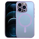 MagSafe Electroplating Straight TPU Phone Case For iPhone 12 Pro Max(Purple)