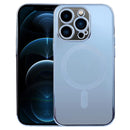 MagSafe Electroplating Straight TPU Phone Case For iPhone 12 Pro Max(Blue)