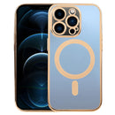 MagSafe Electroplating Straight TPU Phone Case For iPhone 12 Pro Max(Gold)