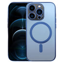 MagSafe Electroplating Straight TPU Phone Case For iPhone 12 Pro Max(Dark Blue)