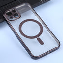 MagSafe Electroplating Straight TPU Phone Case For iPhone 11(Black)