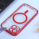 MagSafe Electroplating Straight TPU Phone Case For iPhone 11(Red)