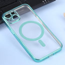 MagSafe Electroplating Straight TPU Phone Case For iPhone 11(Green)