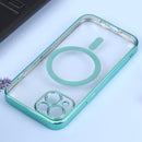 MagSafe Electroplating Straight TPU Phone Case For iPhone 11(Green)