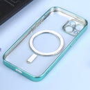 MagSafe Electroplating Straight TPU Phone Case For iPhone 11(Green)