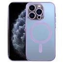 MagSafe Electroplating Straight TPU Phone Case For iPhone 11 Pro(Purple)